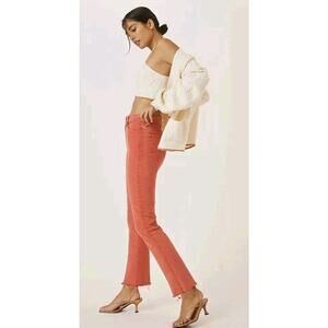 Mother Swooner Ankle Fray Jeans Rascal Anthropologie Come Out & Play Size 30